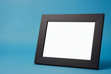 a close up of a picture frame on a blue background