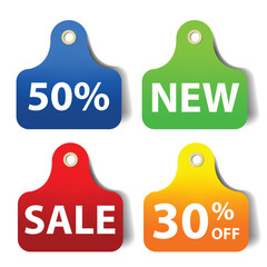 Poster - Colorful label tag background for text design on white space