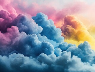 Poster - Colorful cloudscape, vibrant hues, dreamy atmosphere