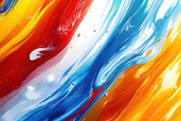 Poster - Vibrant Swirls of Color Abstract Art with Dynamic Motion and Fluid Texture for Creative Design