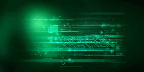 Poster - 2d illustration abstract futuristic electronic circuit technology background