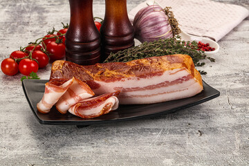 Wall Mural - Fat bacon cut with slices