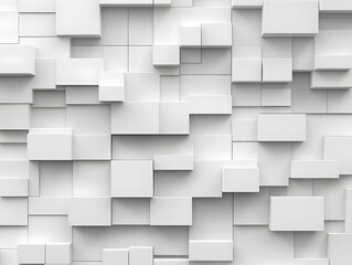 Poster - Abstract Geometric White Cube Structure Creates a Modern and Minimalist Background