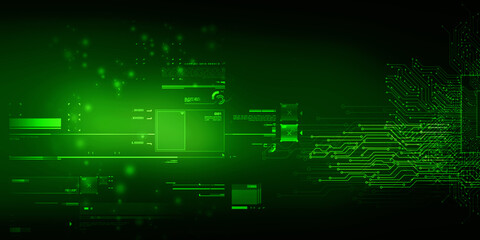 Poster - 2d illustration abstract futuristic electronic circuit technology background