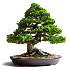 Wall Mural - Serene Bonsai Tree: A Miniature Zen Garden in a Pot