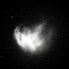 Wall Mural - abstract black background with stars. Distressed white grainy texture with dust overlay textured. Grainy noise particles and snow effect on a black background. Dust overlay textured.