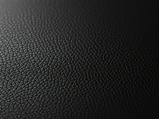 Wall Mural - Textured black leather with grained surface, elegant, close-up