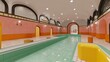 © heinng - Pastel Pool Interior Design Soft Light. AI Generated
