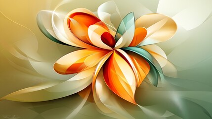 Wall Mural - Abstract Orange Flower Soft Light Artistic Design. AI Generated