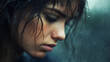 © rafliand - Melancholy in the rain, portrait of a woman's emotional state