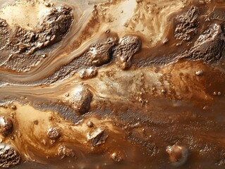 Poster - Abstract Brown and Beige Texture with Muddy Earth Tones and Flowing Liquid Appearance
