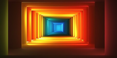 Poster - creative use of vibrant colors in a geometric tunnel display with a gradient effect highlighting dep