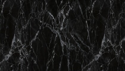 Aufkleber - black marble texture with white veins, high contrast, luxurious surface for background or interior design