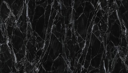 Poster - black marble texture with white veins, high contrast, luxurious surface for background or interior design