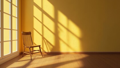 Poster - Computer Digital Rendering Of A Shadow In An Empty Room - A Digital Depiction Of Shadows Cast In An Empty Space.