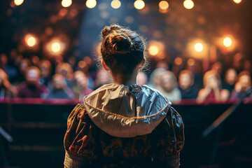 Wall Mural - Performer on stage performance at theatre generative ai image