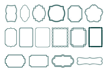 Wall Mural - set of vintage frames and labels vector illustration isolated on white