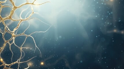 Poster - Glowing particles form soft waves that shimmer under dim lighting, creating a tranquil and captivating visual experience