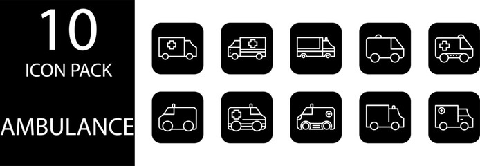 ambulance car pack icon design