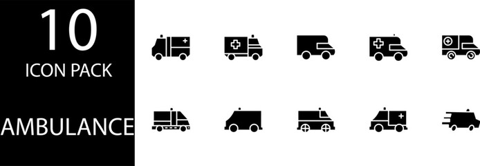 ambulance car pack icon design