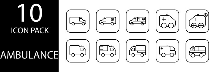 ambulance car pack icon design