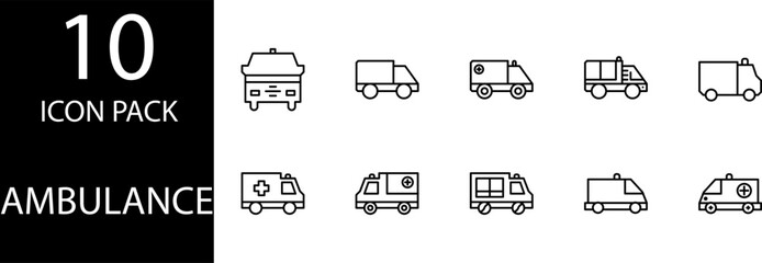 ambulance car pack icon design