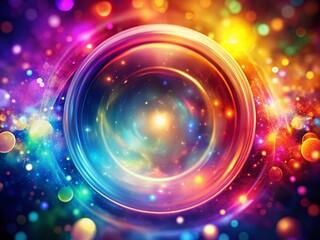Aufkleber - Abstract Glowing Circle Bokeh Background: Vibrant Color Burst