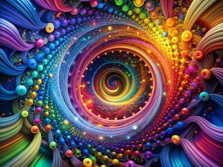 Aufkleber - Abstract Number Chaos: 3D Depth Effect, Colorful Number Puzzle
