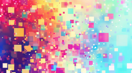 Wall Mural - neon rainbow pixel texture