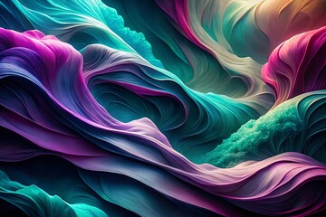 Aufkleber - Abstract Teal Purple Gradient Swirl Background - Modern Design Texture