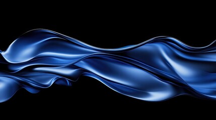 Wall Mural - A dynamic blue gradient with smooth digital waves creating depth and movement.