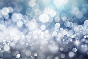 Poster - Abstract White Grey Bokeh Background: Modern Business Banner Design Template