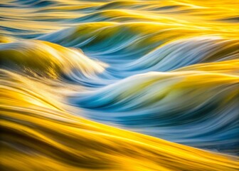 Aufkleber - Abstract Yellow & White Wave Background: Fluid Dynamic Design Texture