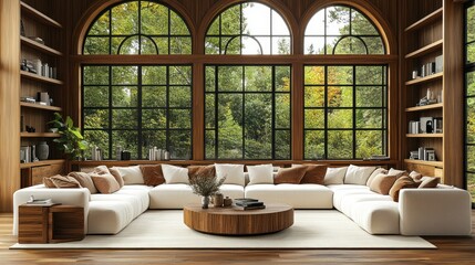 Poster - Modern Farmhouse Living Room with Large Windows