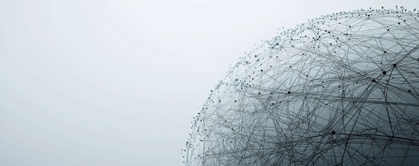Fototapete - Concept of global network connections. Incorporating social networks into global business operations. Visualization of big data. Illustration of internet technology.
