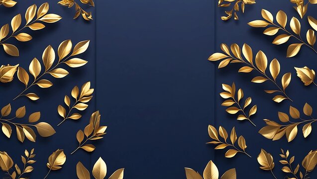 Leaves Background In Black And Gold