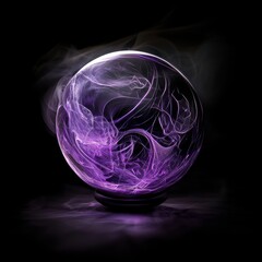 Aufkleber - On a black background, a magical fire light effect is combined with a purple plasma portal and circle light effects