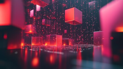 Glowing digital symbols in abstract form, representing the essence of modern coding and technology.