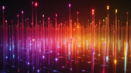 Glowing digital symbols in abstract form, representing the essence of modern coding and technology.