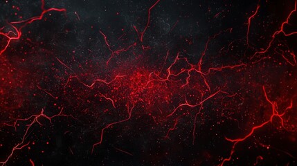 Poster - Abstract digital background with glowing red electric lines and dark textures for design, technology, or energy-themed projects with a dramatic effect