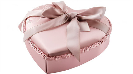 Wall Mural - heart shaped gift box with ribbon