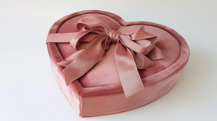 Wall Mural - heart shaped gift box with ribbon