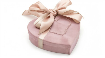 Wall Mural - heart shaped gift box with ribbon