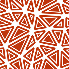 Poster - vector seamless pattern. rounded solid shapes in frames. big triangles size. solid color style. repe