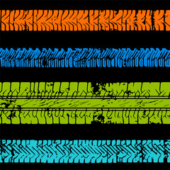 Aufkleber - Abstract seamless urban background.  Chaotic grunge pattern with dots, shape, texture and tire tracks. Grunge sport design.