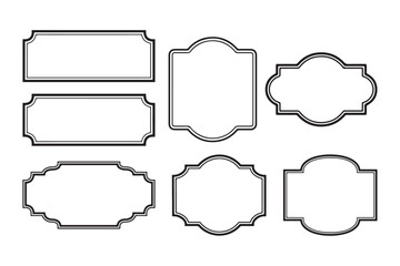 Wall Mural - vintage frames set isolated on white background. decorative frame. vector