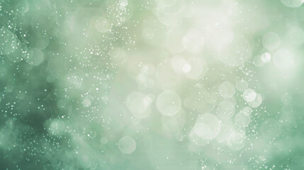 Wall Mural - Soft green bokeh background with sparkling light effects, creating dreamy atmosphere. Ideal for design projects, invitations, or seasonal themes