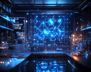 Poster - Digital holographic projections of chemical reactions in futuristic lab
