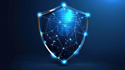 Poster - digital shield symbolizing cybersecurity and data protection