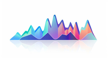 Poster - modern abstract graph design with colorful peaks and valleys, representing data trends and analytics